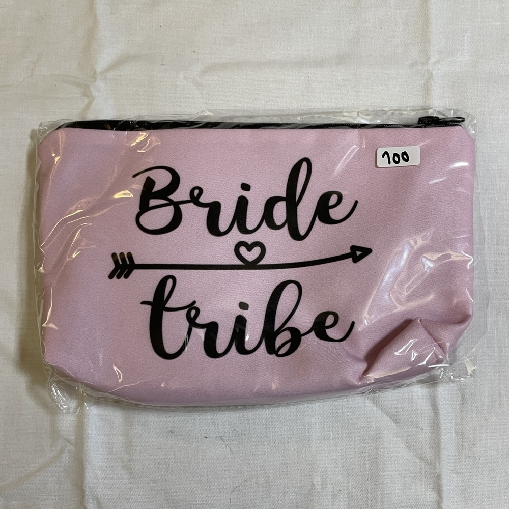 The Pouch Bride Tribe Makeup Bag Pink NWT Canvas Wedding Multi-use‎